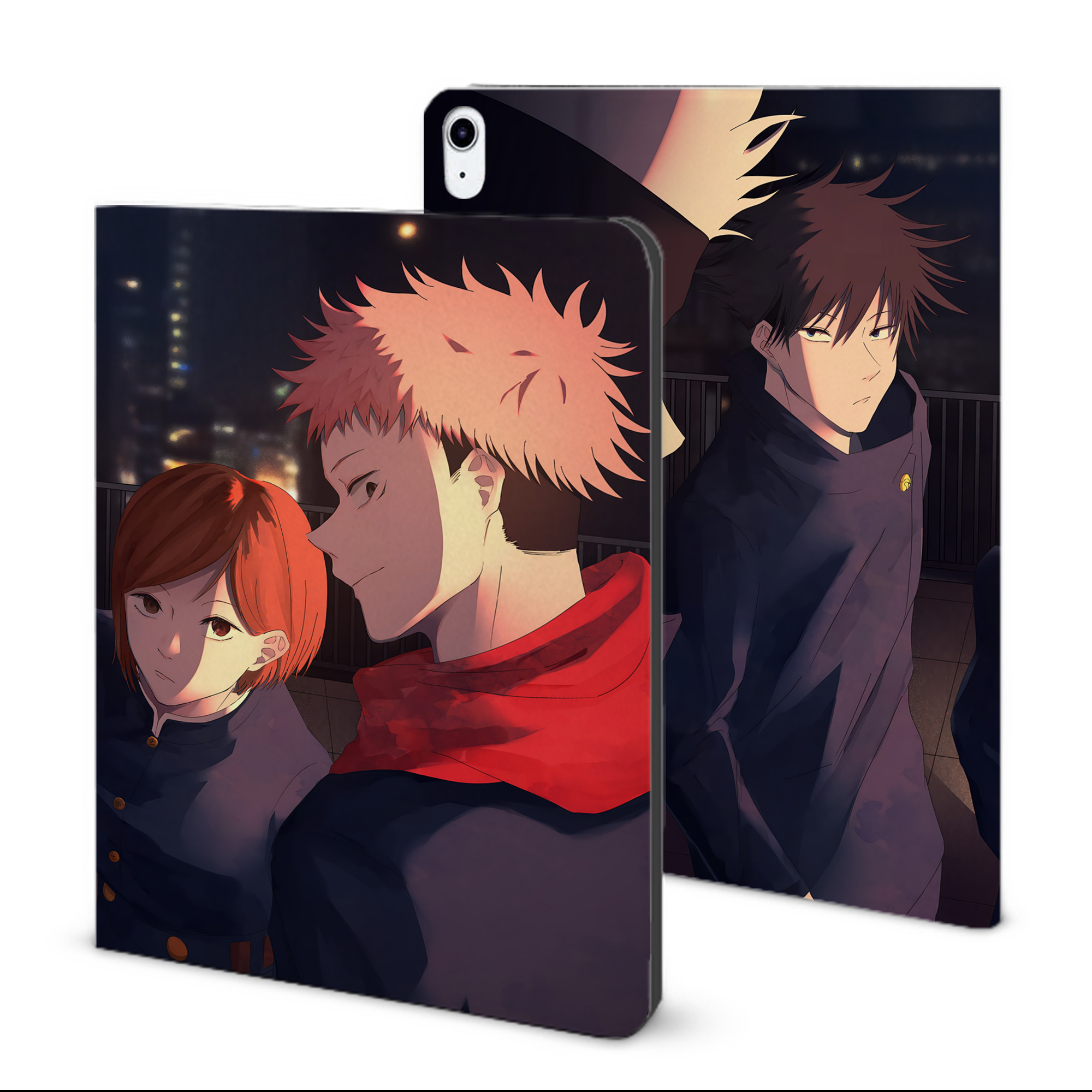 （画像用） 呪術廻戦 Jujutsu Kaisen IPad ケース ブック型 PUレザー TPU 耐衝撃 軽量 薄型 ペン収納なし 全面保護 IPad 各モデル対応